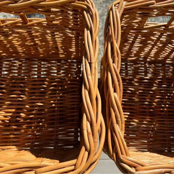 Pottery Barn Sabrina Baskets Large Wicker Storage Bin Basket Natural - Picture 6 of 9